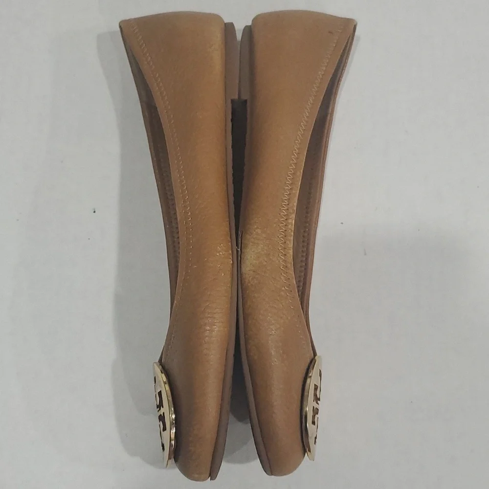 Tory Burch Reva Ballet Flats Royal Tan Tumbled 9M